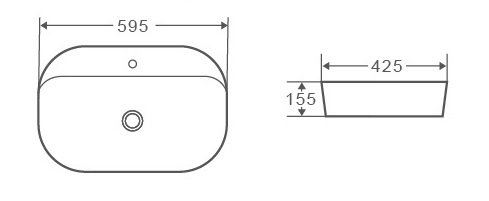 Раковина накладная Grossman GR-3027 (595х425х155)